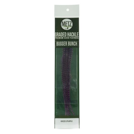 Metz Hackle Bugger Bunch 3pcs - Grizzly Purple