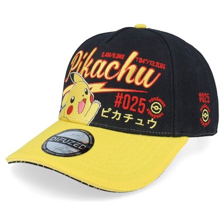 Difuzed - Zwart adjustable Cap - Pokémon Pikachu Black/Yellow Adjustable @ Hatstore