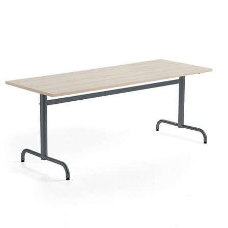 Table PLURAL PLUS, 1800x700x720 mm, noise reducing high pressure laminate, ash, anthracite