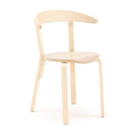 Wooden canteen chair LINUS, H 450 mm, birch, birch veneer