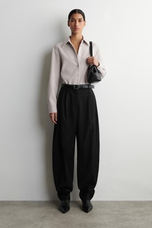 COS Femme Chemise Ajustée Et Sculptée in Gris