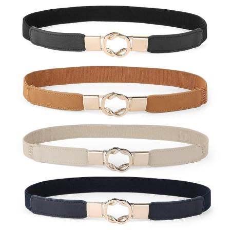 Naisten laiha vyö mekoihin Retro Stretch naisten vyötärövyö Plus- set 4-musta+ruskea+sininen - täydellinen