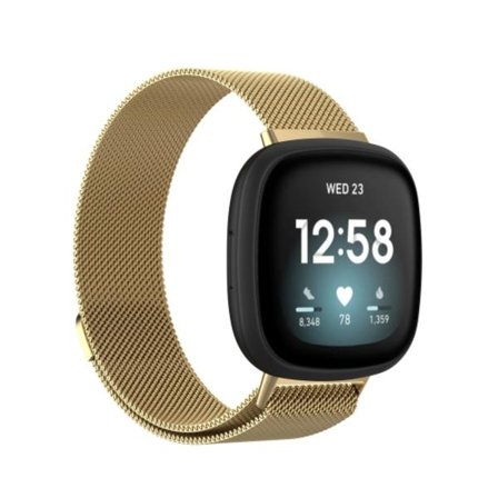 För Fitbit Versa 4 Milanese Magnetic Metal Weave klockband