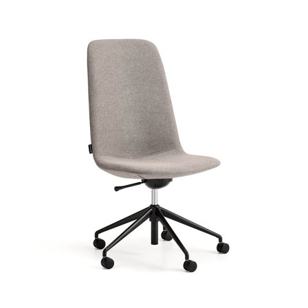 Stol LANGLEY, mellan, med hjulstativ, svart/taupe