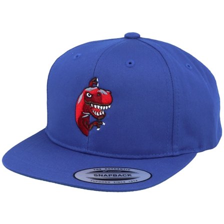 Kinder Kiddo Cap - Blau snapback Cap - Kinder Peeping Dino T-rex Royal Blue Snapback @ Hatstore