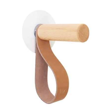 Luonnollinen puinen Coat Hook Seinäkiinnitys Punch Ilmainen yhden organizer ripustin hattuteline