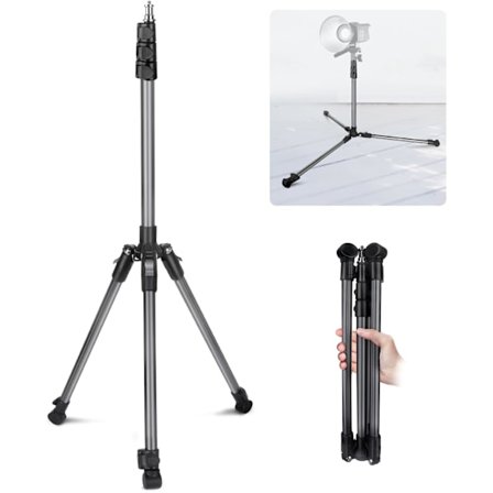 2 m alumiininen lampunjalka, kamera- ja valaisinteline 1/4" ruuvi, käännettävä kokoontaitettava jalusta, kantavuus 2 kg