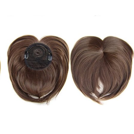 Brun Clip-on Hårtopp Värmebeständig Fiber Hårförlängningsperuk