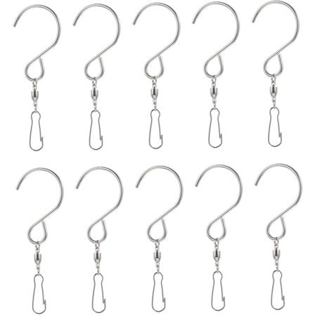 10st 360 Wind Chime Krok Varmluftsballong Vindspinnare Svängbar Hängkrok Smyckeshängare Blomkrukor för utomhusväxter Roterande krokar till