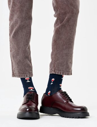 Happy Socks Glass Of Wine Sock - Navy - 36-40