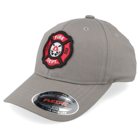 Kinder Kiddo Cap - Grau flexfit Cap - Kinder Fire Fighter Junior 3d Patch Grey Flexfit @ Hatstore