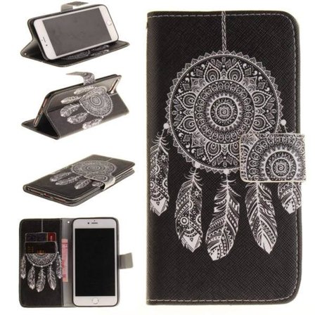 Plånboksfodral iPhone 8 Plus – Drömfångare Vit/Svart