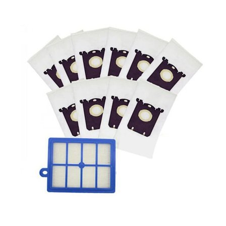 10st Dammsugare dammpåsar + 1st Hepa Filter Passar för Electrolux Cleaner Ze346B Ze360Wp Z2347,Z3347