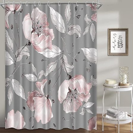 Blommiga Duschdraperier För Badrum, Rosenblommor Duschdraperi