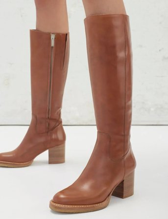 ANGULUS Bootie - Block Heel - With Zippe - Brown - 37