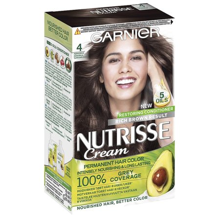 Garnier Garnier Nutrisse 4 4.0 Dark Brown, Hår, Hårfarve, Permanent Hårfarve