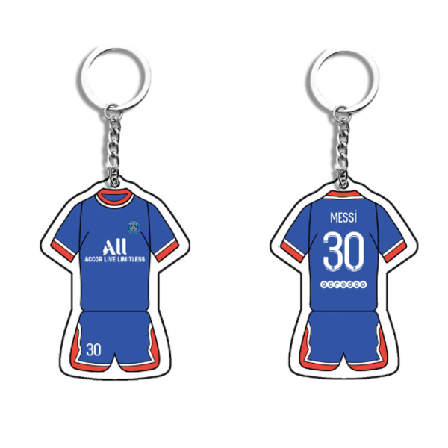Fotballstjerne Messi Argentina Miami International Barcelona akryl trøye anheng nøkkelring suvenir