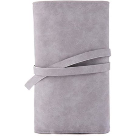 Sminkebørster Rullende Veske Lomme Oppbevaringspose, 14 Lommer Bærbar Kosmetikkveske, for Reise, grå 1 stk