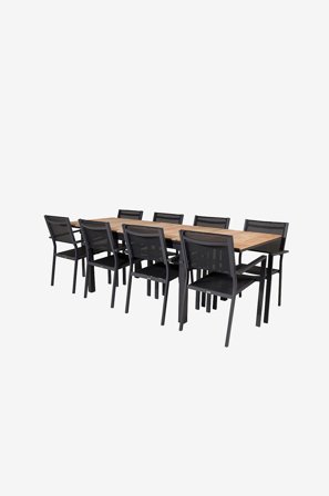 Venture Home - Ruokailuryhmä Molle, jossa pinottavat ruokapöydän tuolit Cassie 8 kpl - Luonnonväri - Ruokailuryhmät - - Homeroom