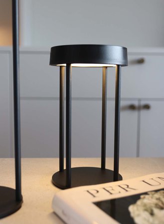 Aurora oppladbar lanterne liten - sort