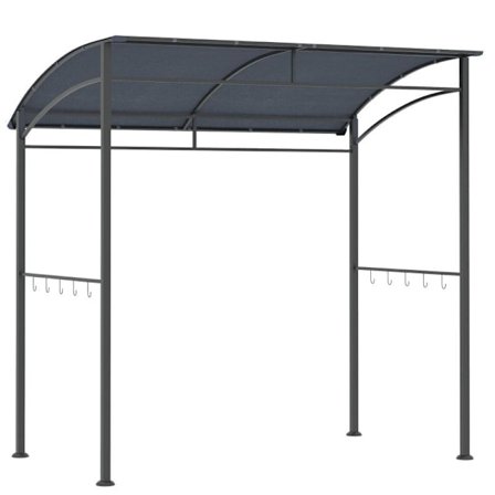 Rootz BBQ Gazebo - BBQ-katos - Sadesuoja - Työvälinekoukku - Teräsrunko - Harmaa - 215 x 150 x 174/220 cm