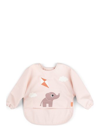 Done by Deer Sleeved Pocket Bib Playground Powder - Pink - ONE SIZE