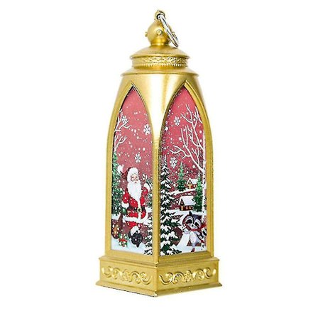 Jul-Lyktor Dekorativa Jul LED Ljusa Vindlykta. (Guld) (1 st)
