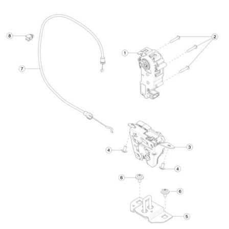 Takaluukun lukitusmoottori 1003549-00-D mallille S 2012-2021 Cinching Latch Actuator Motor 100354900D-WELLNGS