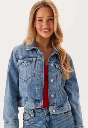 GANT Denim Jacket MID BLUE BROKEN IN Klær