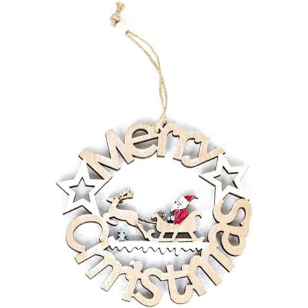 Hängande julgransdekoration i trä - ihålig juldekoration