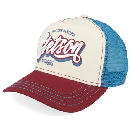 Stetson - Blanc trucker Casquette - One For All Wine/Off White A-Frame Trucker @ Hatstore