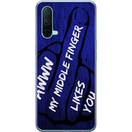 Kompatibelt Mobildeksel til OnePlus Nord CE 5G Mørk typografisk illustrasjon med hjerteform og budskap om vennskap mot dyp blå tretekstur