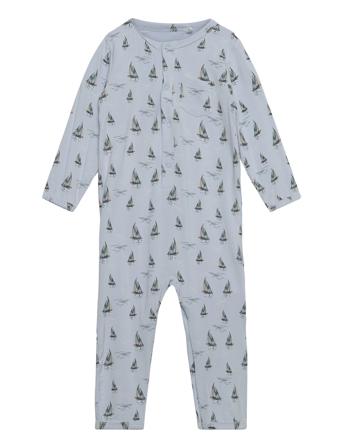 Romper Ls Bamboo Pyjamas Sie Jumpsuit Blå Fixoni*Betinget Tilbud