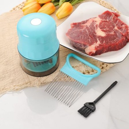 Biffmørner i rustfritt stål (blå)