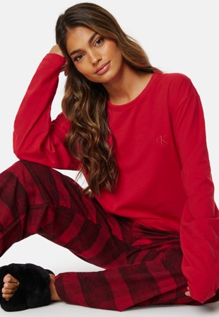 Calvin Klein L/S Pant Set K94 Gradient Check/R Klær