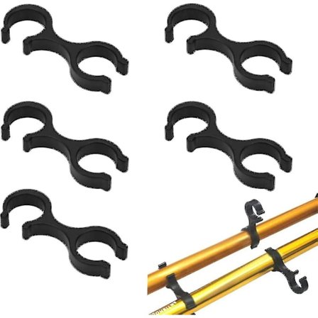 20 bitar Plast Trekking Pole Clip Housing Slang Guide Alpenstock Clips Plast Trekking Pole Clip för utomhusvandringsstavar och vandringsstavar (svart