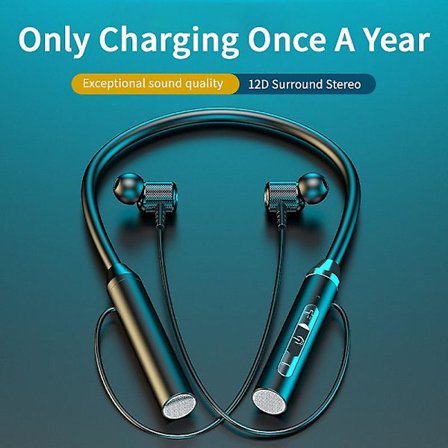 G07 Bluetooth 5.2 Hängande Nacke Hörlurar Minne Krage Magnetisk Absorption Nano Sport Ultra Lång Livslängd In-ear Bluetooth Hörlurar Svart