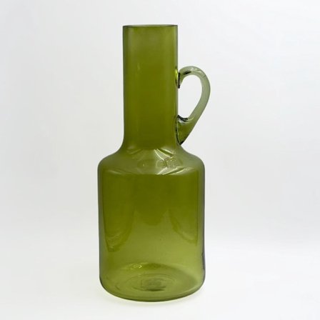 Glasvase, 14x14x35 cm, Grøn