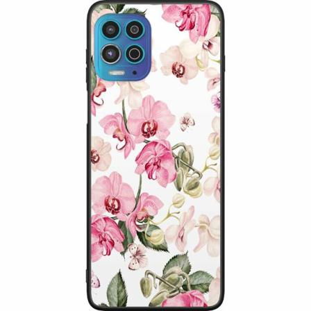 Motorola Moto G100 Svart Skal Blommor