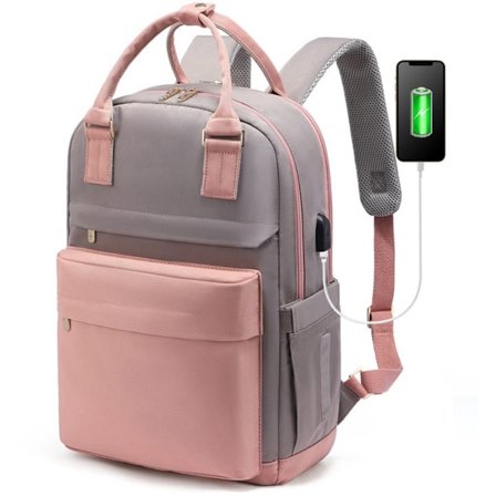 2025 Ny dame ryggsekk - Reiseveske 40L - Laptop ryggsekk - Student ryggsekk - Rosa