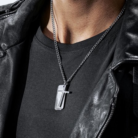 Colar Dog Cruz em Aço Icarus Rowan para homens - Dog tags