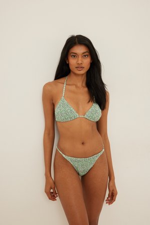 NA-KD Swimwear Thin Strap Smock Bikini Panty - Bikinier - Multicolor - X-Small