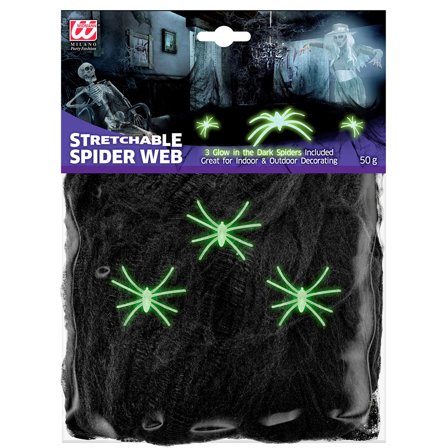 Sort Edderkoppespind med Edderkopper 50g