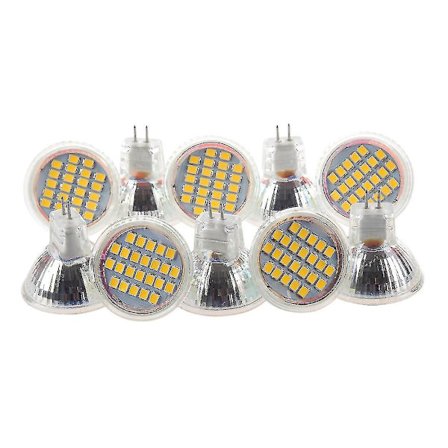 10 stk Mr11 Gu4 Varmhvit 3528 Smd 24 Led Home Spotlight Lys Lampe Pære 1w 12v Z