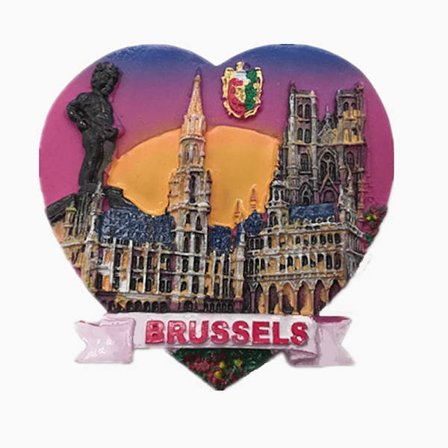 3D-jääkaappimagneetti Brysselin Belgiasta kotiin ja keittiöön D