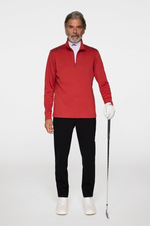 J.Lindeberg - Vinnie Quarter Zip Mid Layer - Golf - Red - Men - S