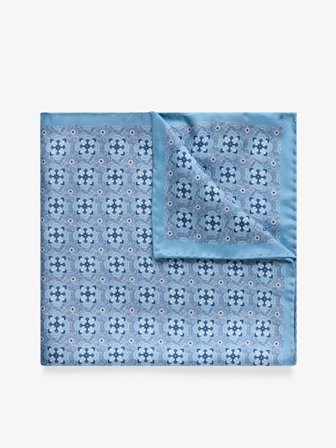John Henric Men's Light Blue Pocket Square Geometric Size Onesize