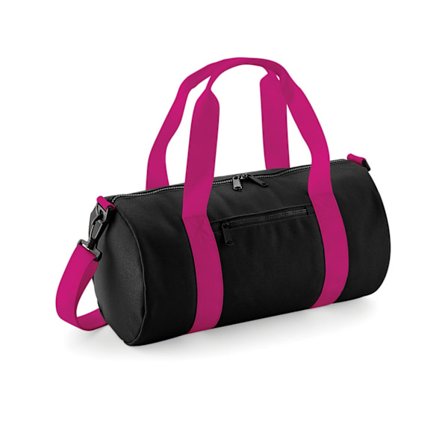 Bagbase Mini Barrel Axelväska (2-pack) One Size Svart/Fuchsia
