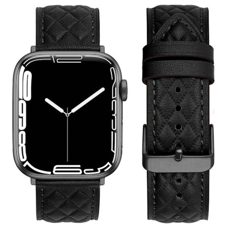 Apple Watch 42/44/46/49mm Leather Watch Strap - Black