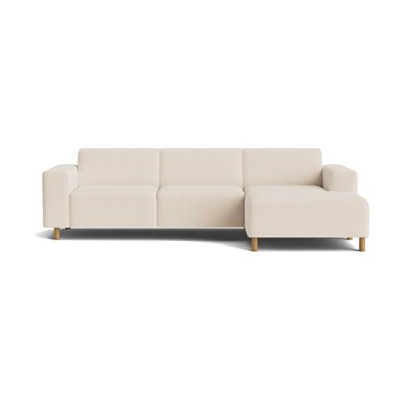 Seam chaiselong sofa, højrevendt - Lincoln Beige - 280x150x78 - Sofa, chaiselong